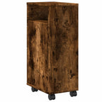 vidaXL Badschrank Schmal mit Rollen Räuchereiche Holzwerkstoff