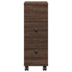 vidaXL Badschrank Schmal mit Rollen Eichen-Optik Holzwerkstoff