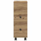 vidaXL Badschrank Schmal mit Rollen Artisan-Eiche Holzwerkstoff