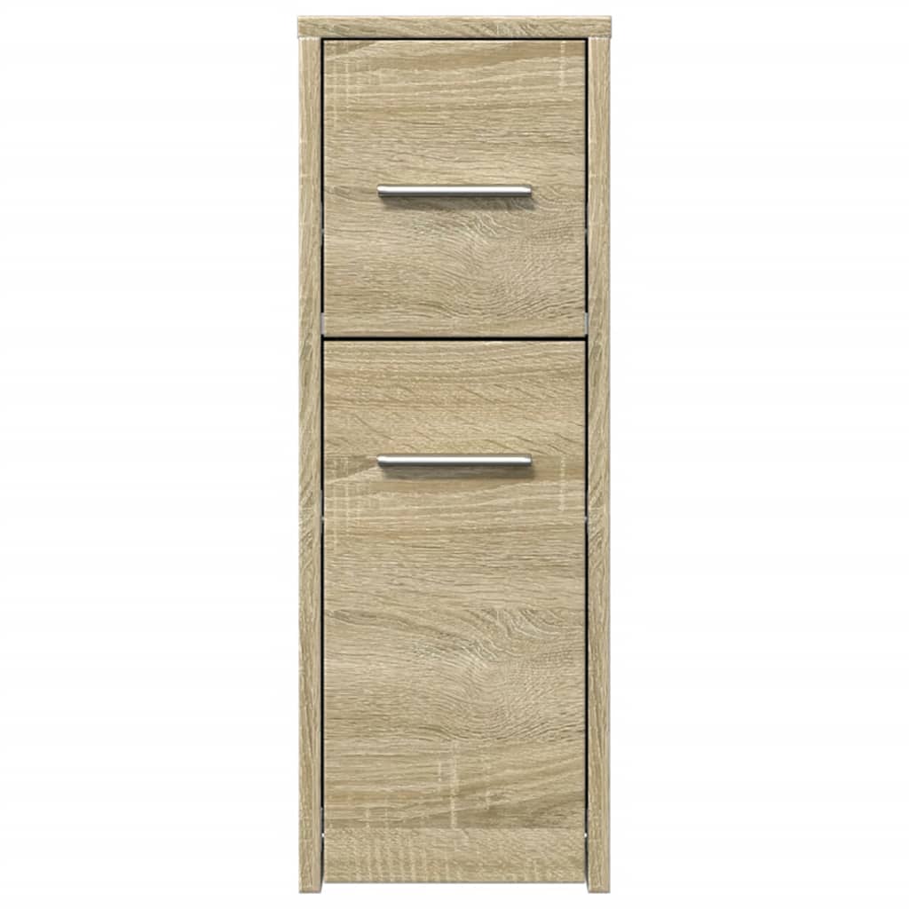 vidaXL Badschrank Schmal mit Rollen Sonoma-Eiche Holzwerkstoff