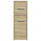 vidaXL Badschrank Schmal mit Rollen Sonoma-Eiche Holzwerkstoff