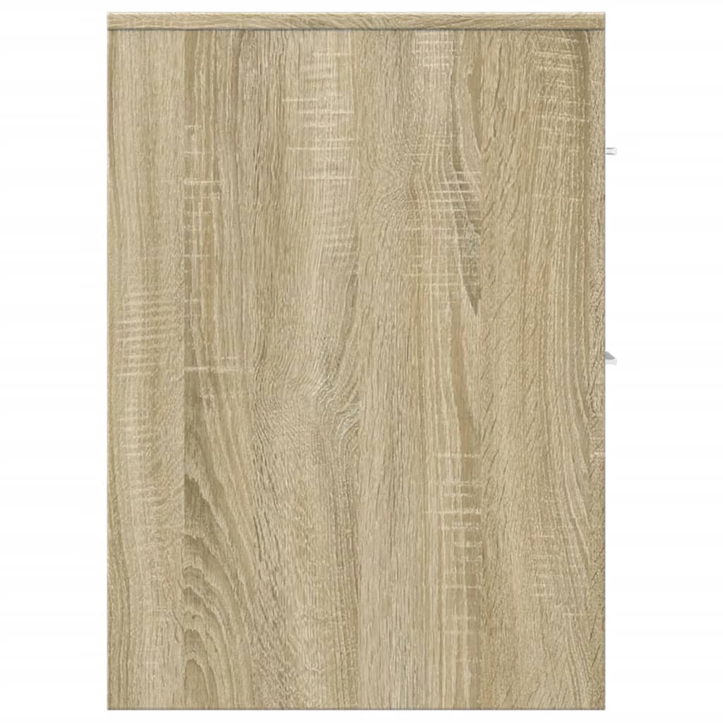 vidaXL Badschrank Schmal mit Rollen Sonoma-Eiche Holzwerkstoff