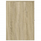 vidaXL Badschrank Schmal mit Rollen Sonoma-Eiche Holzwerkstoff