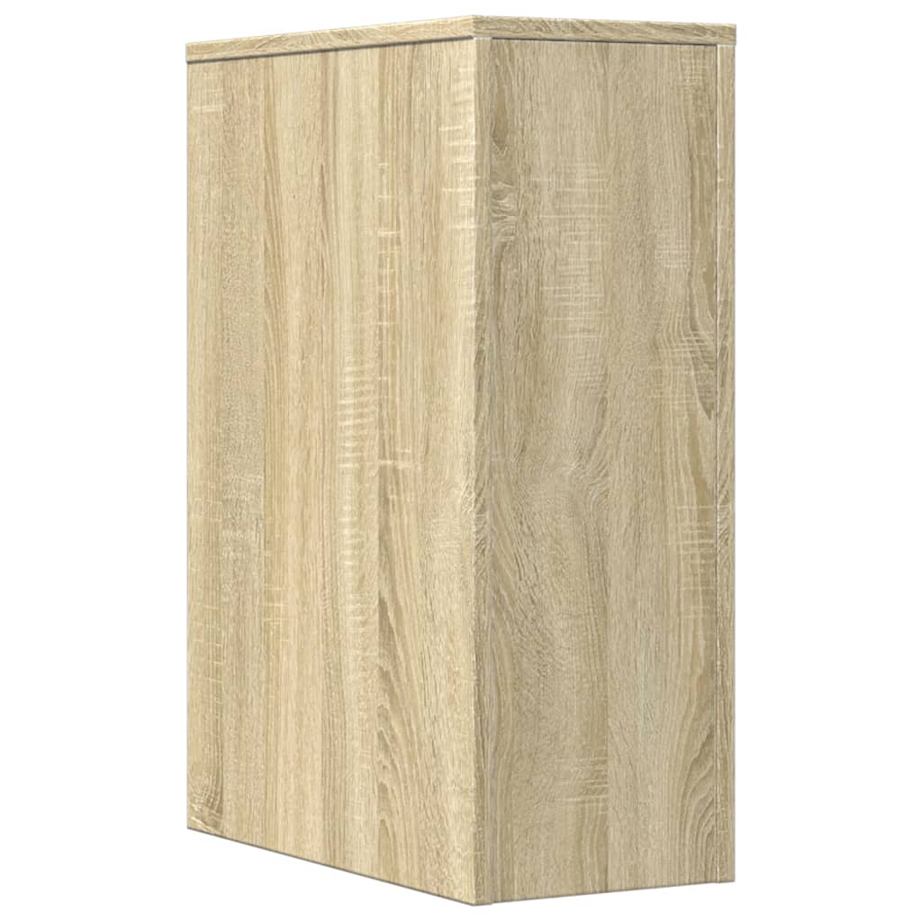 vidaXL Badschrank Schmal mit Rollen Sonoma-Eiche Holzwerkstoff