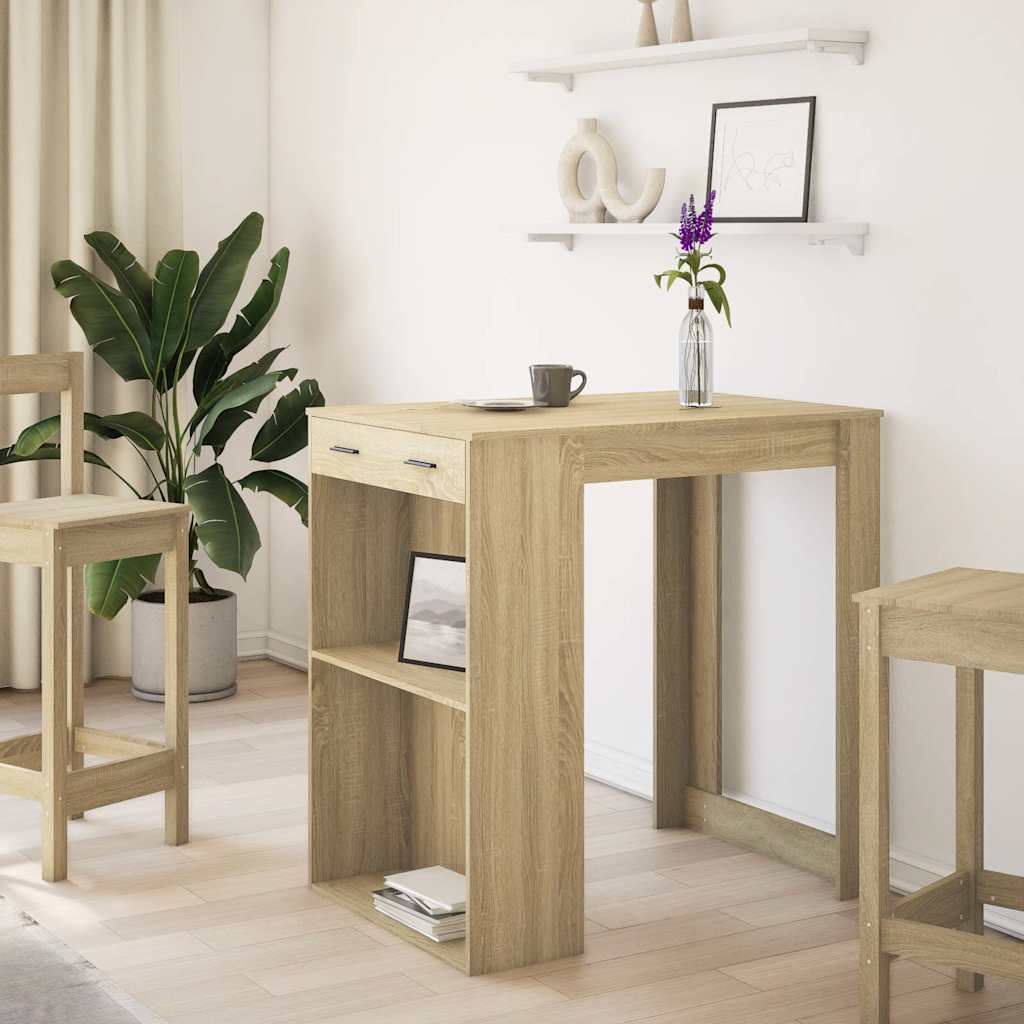 vidaXL Bartisch Sonoma-Eiche 102x70x103,5 cm Holzwerkstoff