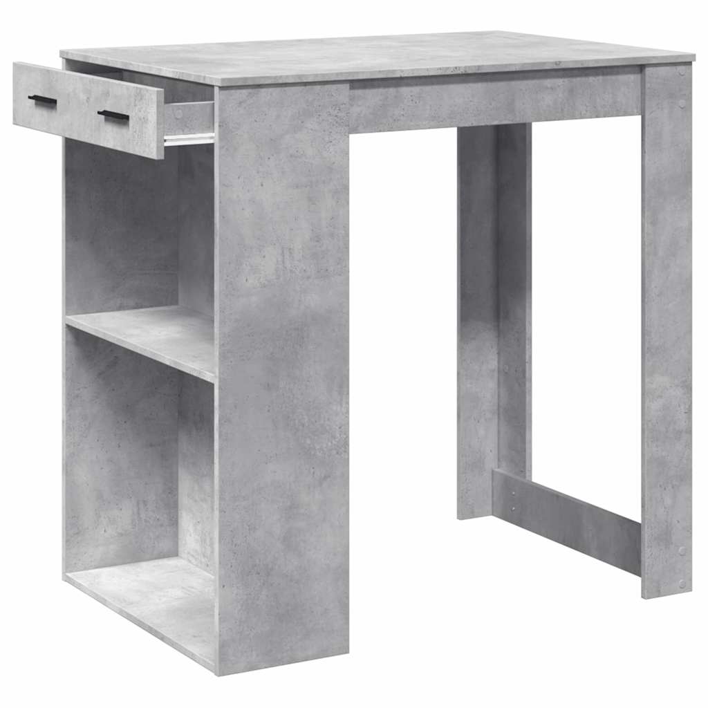 vidaXL Bartisch Betongrau 102x70x103,5 cm Holzwerkstoff