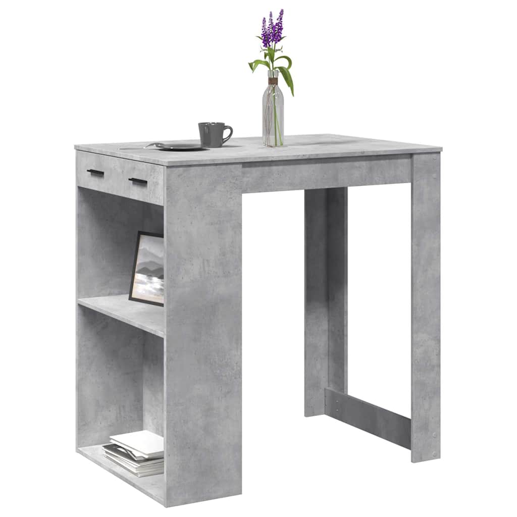 vidaXL Bartisch Betongrau 102x70x103,5 cm Holzwerkstoff