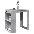 vidaXL Bartisch Betongrau 102x70x103,5 cm Holzwerkstoff