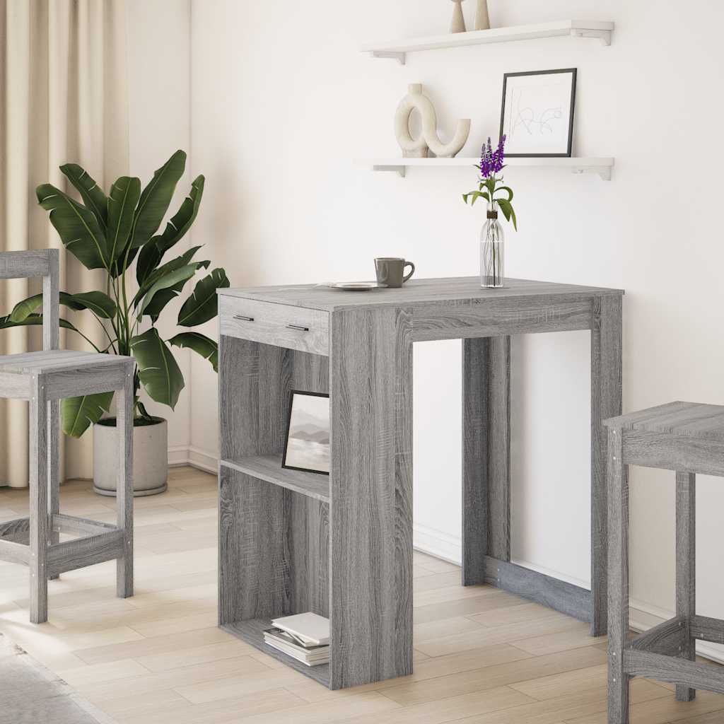 vidaXL Bartisch Grau Sonoma 102x70x103,5 cm Holzwerkstoff