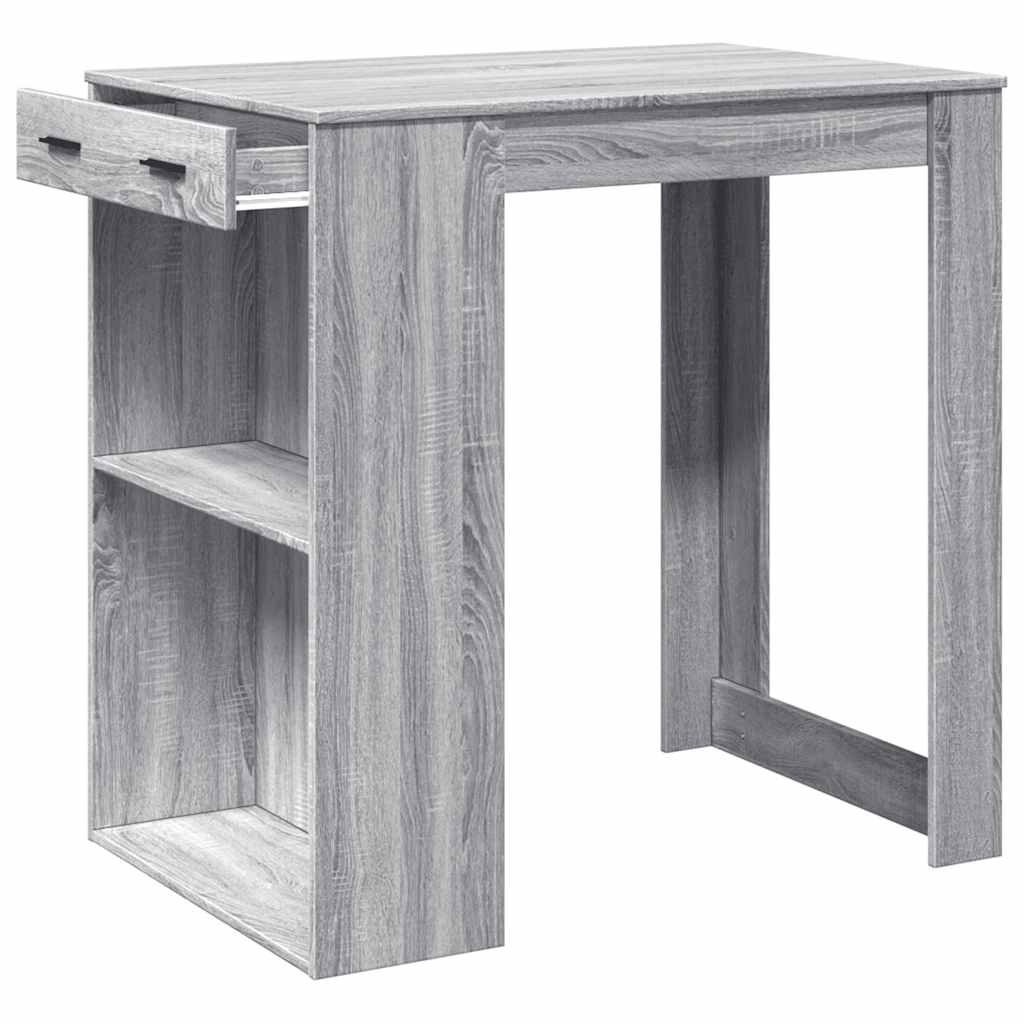 vidaXL Bartisch Grau Sonoma 102x70x103,5 cm Holzwerkstoff