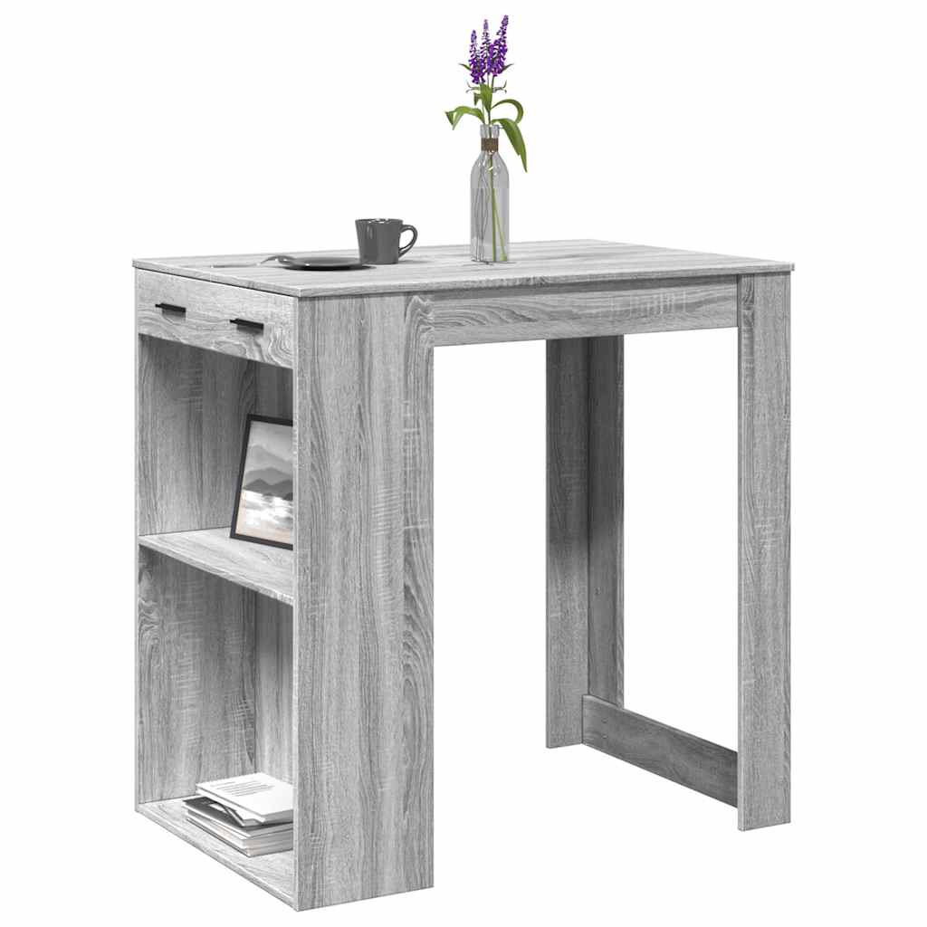 vidaXL Bartisch Grau Sonoma 102x70x103,5 cm Holzwerkstoff