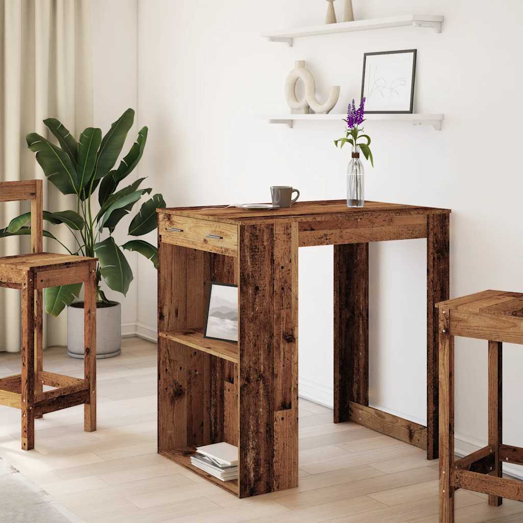 vidaXL Bartisch Altholz-Optik 102x70x103,5 cm Holzwerkstoff