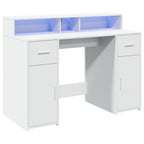 vidaXL LED-Schreibtisch Weiß 120x55x91 cm Holzwerkstoff