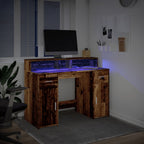 vidaXL LED-Schreibtisch Altholz-Optik 120x55x91 cm Holzwerkstoff