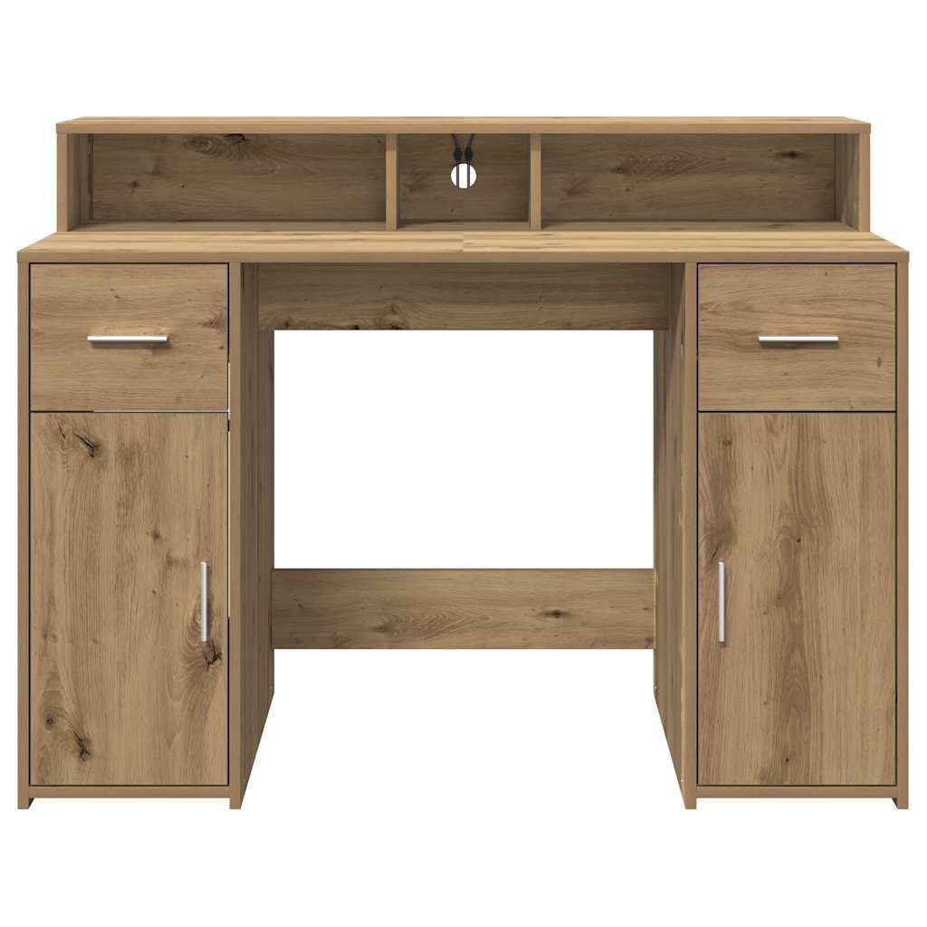 vidaXL LED-Schreibtisch Artisan-Eiche 120x55x91 cm Holzwerkstoff