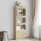 vidaXL Highboard 63x33x180 cm Sonoma-Eiche Holzwerkstoff