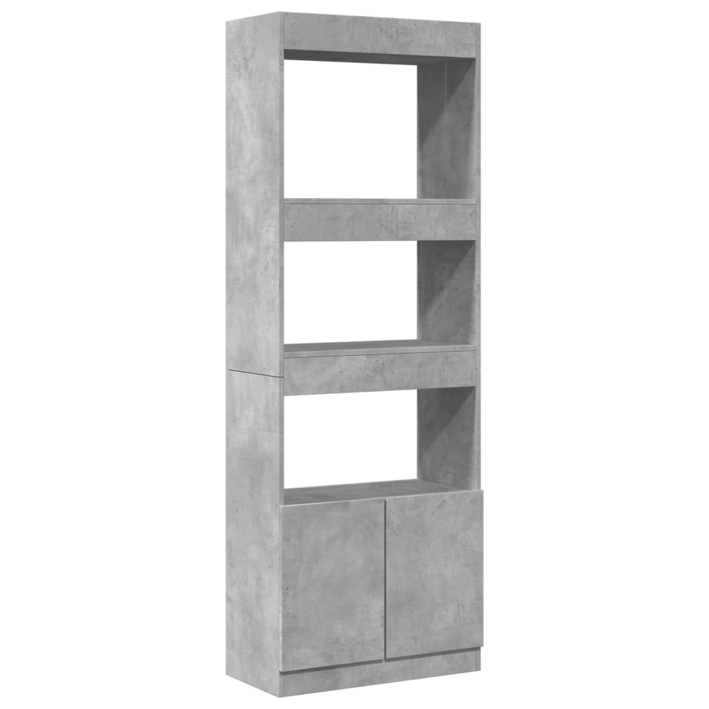 vidaXL Highboard 63x33x180 cm Betongrau Holzwerkstoff