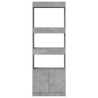 vidaXL Highboard 63x33x180 cm Betongrau Holzwerkstoff