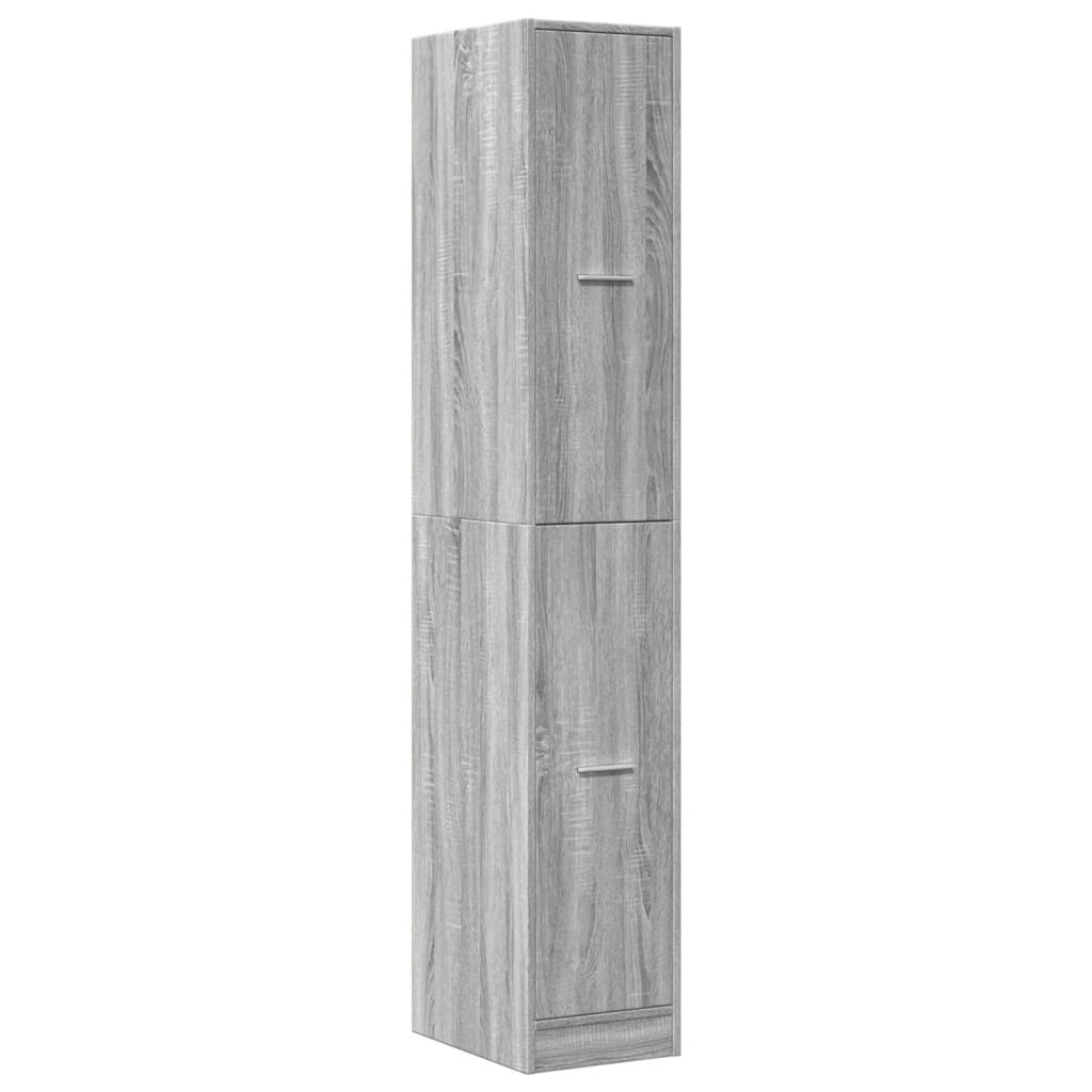 vidaXL Apothekerschrank Grau Sonoma 30x41x174,5 cm Holzwerkstoff