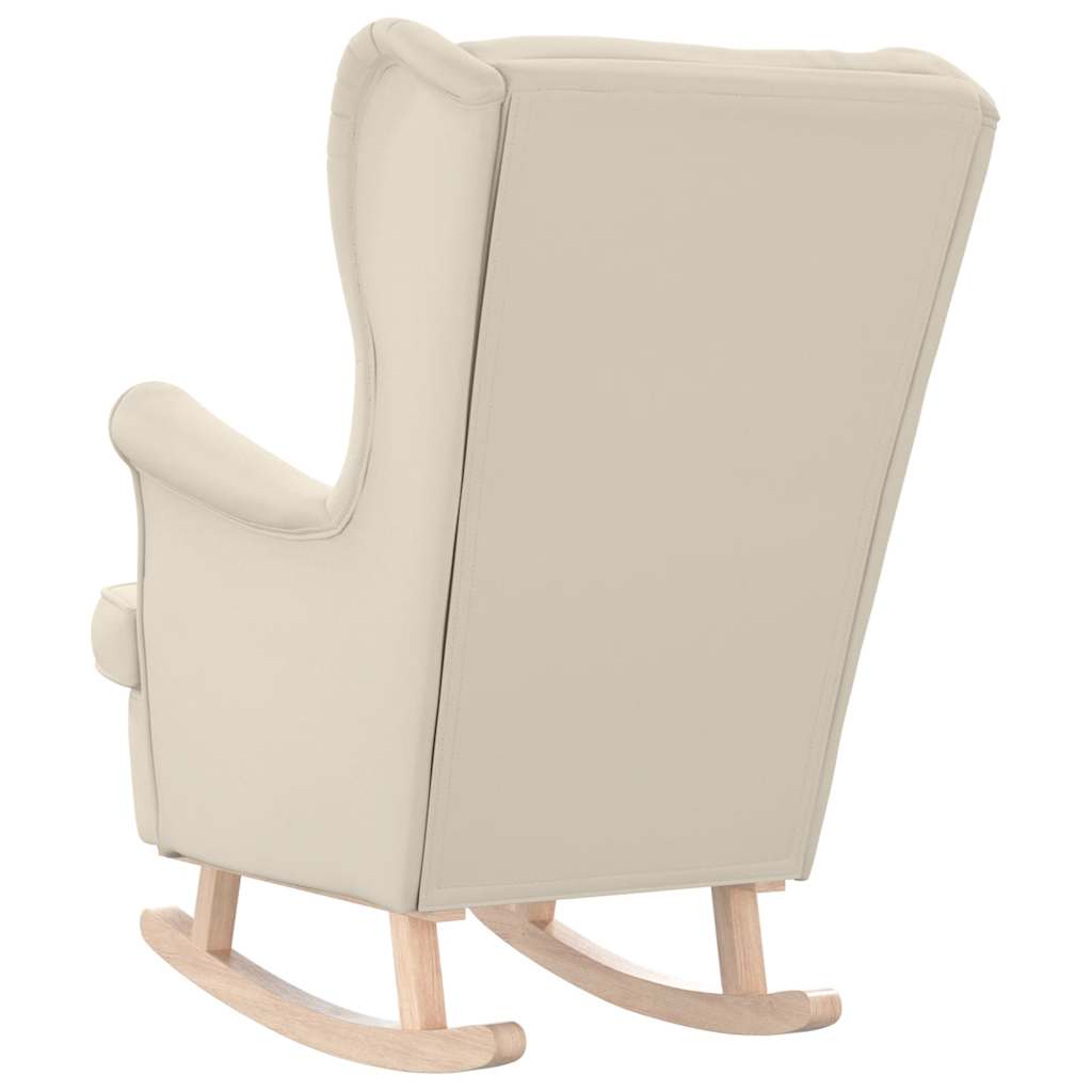 vidaXL Schaukelsessel Weiß 74x90x102 cm Leinen
