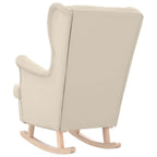 vidaXL Schaukelsessel Weiß 74x90x102 cm Leinen