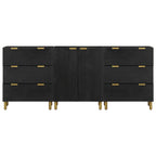 vidaXL 3-tlg. Sideboards Schwarz Holzwerkstoff