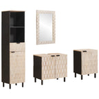 vidaXL Badezimmer Sets mit Regal 4 pcs Weiße gewaschene Oberfläche