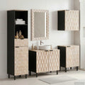 vidaXL Badezimmer Sets mit Regal 5 pcs Weiße gewaschene Oberfläche