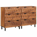 vidaXL Sideboard 2 pcs Akazienbraune Oberfläche 60 x 33 x 75 cm