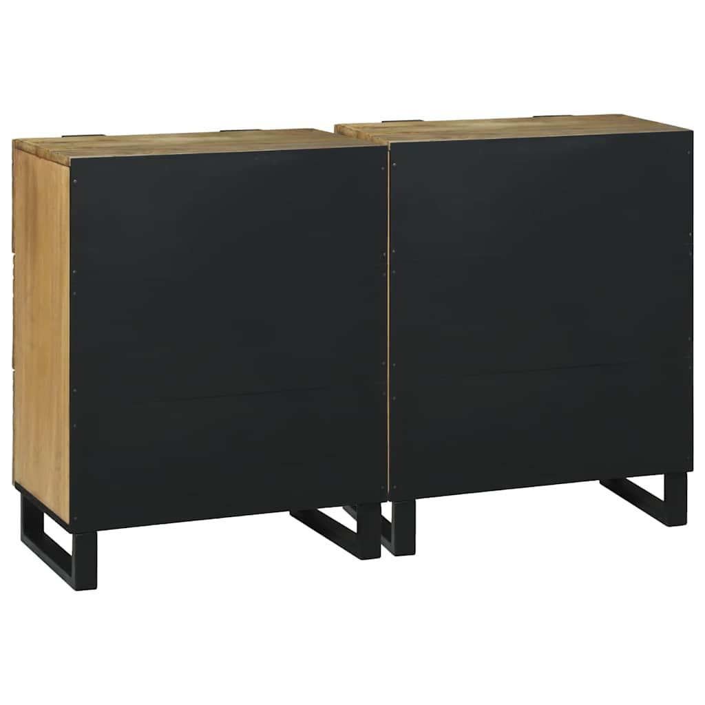 vidaXL Sideboard Set 2 pcs Natur 120 x 33,5 x 75 cm Massivholz Mango