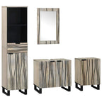 vidaXL Badezimmermöbel-Set mit Regal 4 pcs Walnussbraun Holzwerkstoff