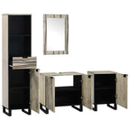 vidaXL Badezimmermöbel-Set mit Regal 4 pcs Walnussbraun Holzwerkstoff