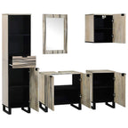 vidaXL Badezimmermöbel-Set mit Regal 5 pcs Walnussbraun Holzwerkstoff
