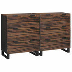 vidaXL Sideboard Set 2 pcs Walnuss 120 x 33,5 x 75 cm Massivholz Mango