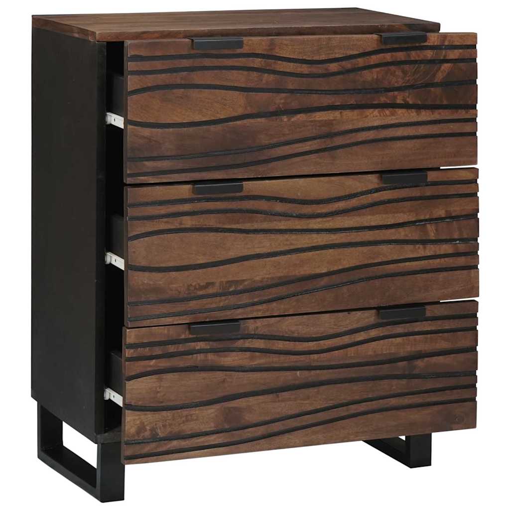 vidaXL Sideboard Set 2 pcs Walnuss 120 x 33,5 x 75 cm Massivholz Mango