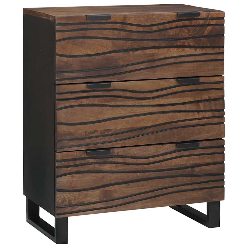 vidaXL Sideboard Set 2 pcs Walnuss 120 x 33,5 x 75 cm Massivholz Mango