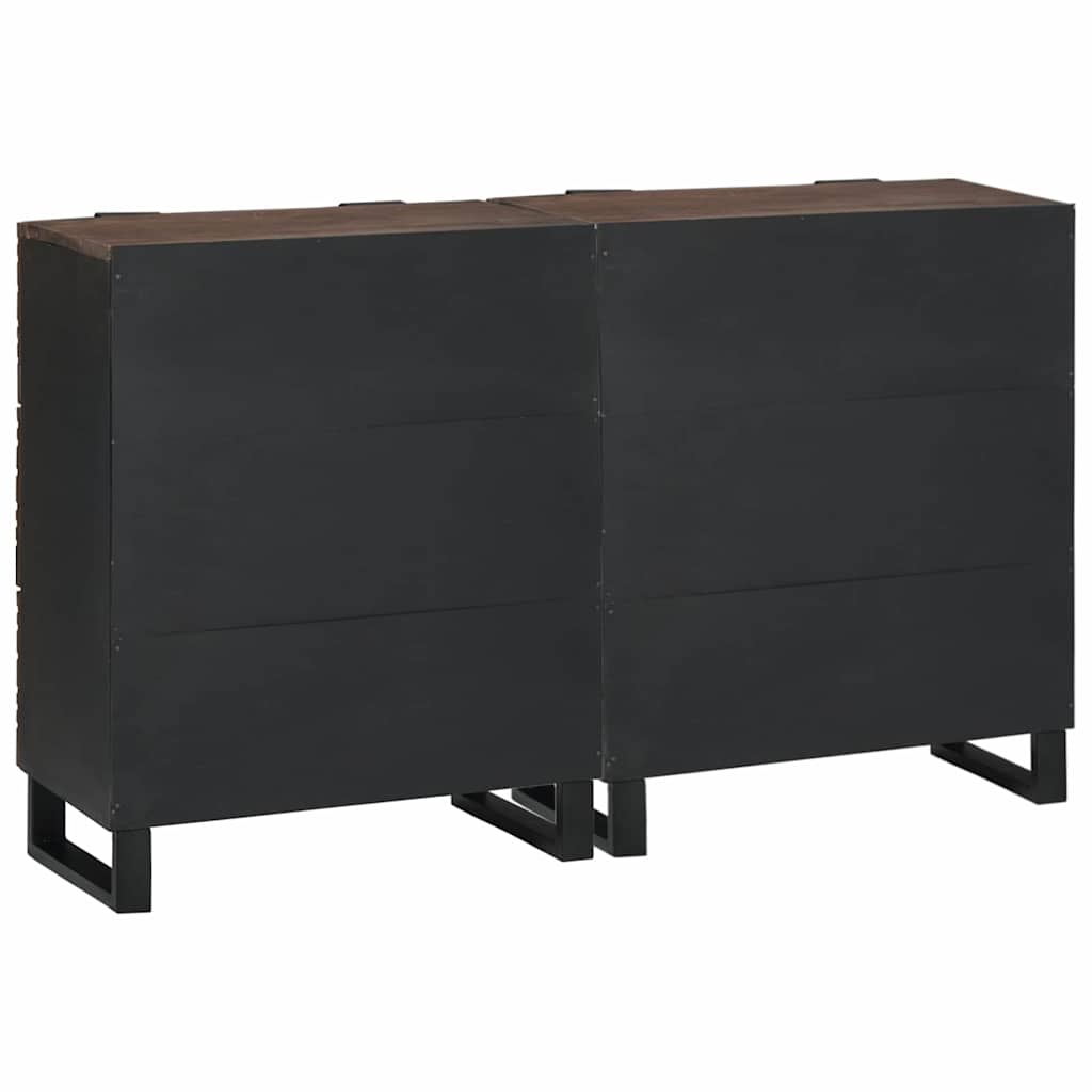 vidaXL Sideboard Set 2 pcs Walnuss 120 x 33,5 x 75 cm Massivholz Mango
