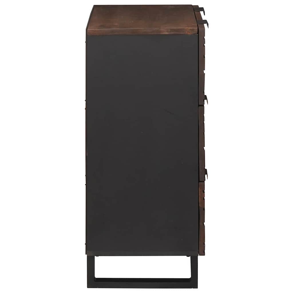 vidaXL Sideboard Set 2 pcs Walnuss 120 x 33,5 x 75 cm Massivholz Mango