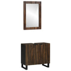 vidaXL Badezimmerschrank-Set 2 pcs Walnussbraun Massivholz Mango