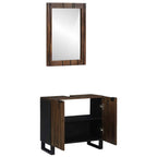 vidaXL Badezimmerschrank-Set 2 pcs Walnussbraun Massivholz Mango