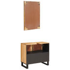 vidaXL Badezimmer Sets mit Speicher 2 pcs Braun Massivholz Mango