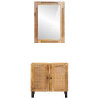 vidaXL Badezimmer Sets mit Speicher 2 pcs Braun Massivholz Mango