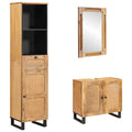 vidaXL Badezimmer Sets mit Schubladen 3 pcs Natur Massivholz Mango