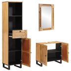 vidaXL Badezimmer Sets mit Schubladen 3 pcs Natur Massivholz Mango