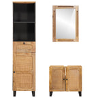 vidaXL Badezimmer Sets mit Schubladen 3 pcs Natur Massivholz Mango