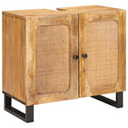 vidaXL Badezimmer Sets mit Schubladen mit Regal Natur Massivholz Mango