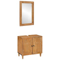 vidaXL Badezimmermöbel-Set mit Regal mit Tür 2 pcs Braun Holzwerkstoff