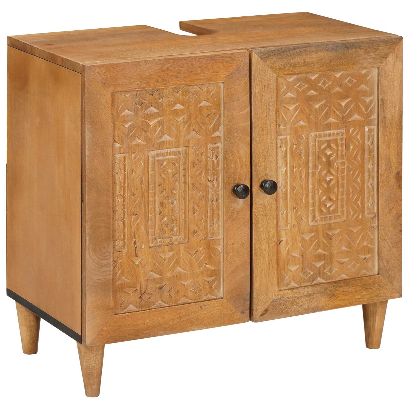 vidaXL Badezimmermöbel-Set mit Regal mit Tür 2 pcs Braun Holzwerkstoff