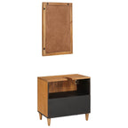 vidaXL Badezimmermöbel-Set mit Regal mit Tür 2 pcs Braun Holzwerkstoff