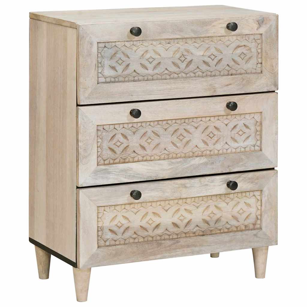 vidaXL Sideboard 2 pcs Weiß 120 x 33,5 x 75 cm massives Mangoholz